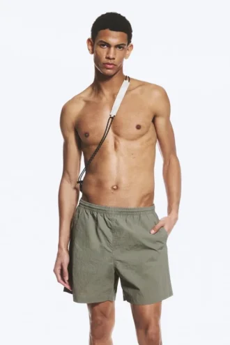 Ed Bleached Swim Shorts – Light Dusty Khaki Green