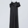 Elia Long off Shoulder Dress – Dark Grey