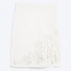 Embroidered Knee Length Cotton Skirt – White