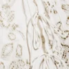 Embroidered Knee Length Cotton Skirt – White