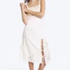 Embroidered Midi Dress – White