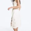 Embroidered Midi Dress – White