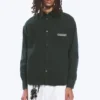 Embroidered Oversized Cotton Shirt – Dark Green
