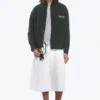 Embroidered Oversized Cotton Shirt – Dark Green