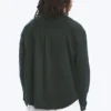 Embroidered Oversized Cotton Shirt – Dark Green