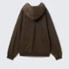 Embroidered Oversized Heavy Hoodie – Dark Brown