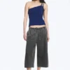 Eyelet Detail Asymmetric Tank Top – Bright Blue