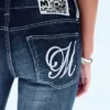 Fancy Booty Bei Low Rise Skinny Bootcut Jeans – Marble Blue – Dark Blue | Cheap Monday Gb