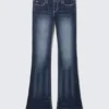 Fancy Booty Bei Low Rise Skinny Bootcut Jeans – Marble Blue – Dark Blue | Cheap Monday Gb