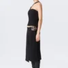 Faustina C Mid Rise Side-Buckle Pencil Skirt – Black