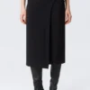 Faustina C Mid Rise Side-Buckle Pencil Skirt – Black