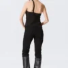 Faustina C One-Shoulder Buckle Suiting Top – Black
