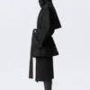 Faustina C Oversized Double-Breasted Trench Coat – Black