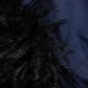 Faux Fur Hooded Scarf – Dark Blue
