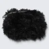 Faux Fur Medium Zip Purse – Black