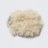 Faux Fur Mini Zip Purse – Beige
