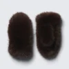 Faux Fur Mittens – Dark Brown