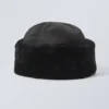 Faux Fur Nylon Hat – Black