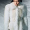 Faux Fur Peplum Jacket – Off-White