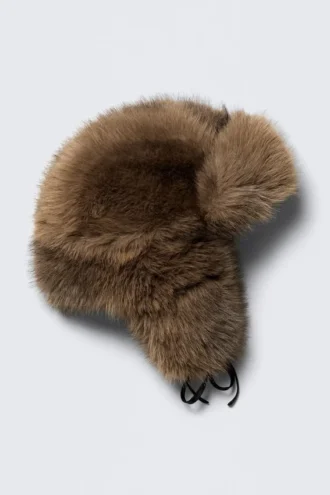 Faux Fur Trapper Hat – Brown