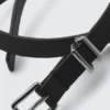 Faux Leather Buckle Necklace – Black