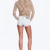 Fine Knitted Cotton Cardigan – Brown Stripe