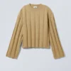 Fiona Rib Sweater – Beige