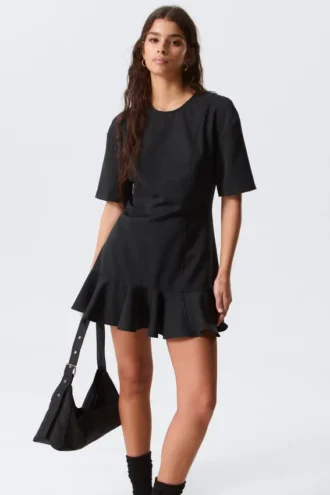 Fit-And-Flare Mini Dress – Black