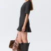 Fit-And-Flare Mini Dress – Dark Grey