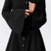 Fit-And-Flare Mini Shirt Dress – Black