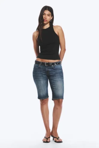 Fitted Cotton Jersey Tank Top – Black