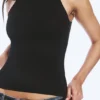 Fitted Cotton Jersey Tank Top – Black