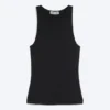 Fitted Cotton Jersey Tank Top – Black