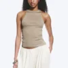 Fitted Cotton Jersey Tank Top – Light Mole