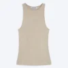 Fitted Cotton Jersey Tank Top – Light Mole
