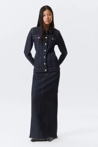Fitted Denim Jacket – Blue Rinse – Dark Blue