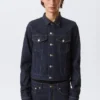 Fitted Denim Trucker Jacket – Blue Rinse – Dark Blue