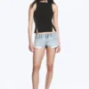 Fitted Hook & Eye Tank Top – Black