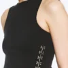 Fitted Hook & Eye Tank Top – Black