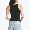 Fitted Hook & Eye Tank Top – Black