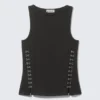 Fitted Hook & Eye Tank Top – Black