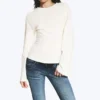 Fitted Long-Sleeved Top – Dusty White