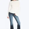 Fitted Long-Sleeved Top – Dusty White