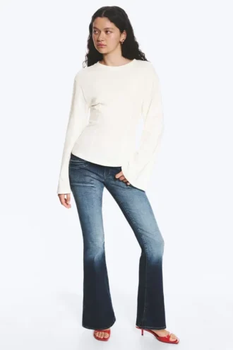 Fitted Long-Sleeved Top – Dusty White