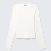 Fitted Raglan-Sleeved Top – White