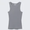 Fitted Rib Tank Top – Grey