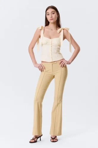 Fitted Ribbon Corset Top – Off-White