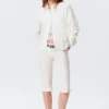 Fitted Ruched Waist Shirt – White