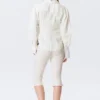 Fitted Ruched Waist Shirt – White