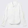 Fitted Ruched Waist Shirt – White
